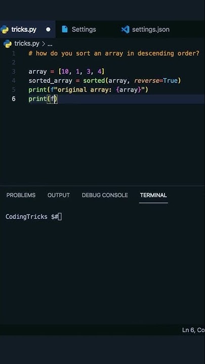 How do you sort an array in descending order #shorts #python - YouTube