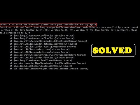 Error A Jni Error Has Occurred Please Check Your Installation And Try Again In Cmd Youtube