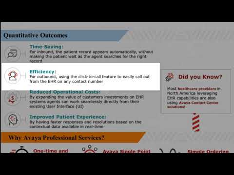 Avaya Professional Services: CRM Middleware for Healthcare One Pager