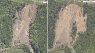 新たな崩落は幅３０メートル 浜松・天竜、警戒続く