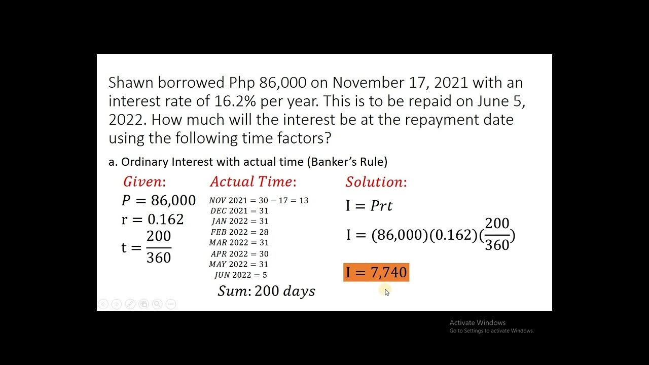 Ordinary simple interest banker s rule vs ordinary simple interest