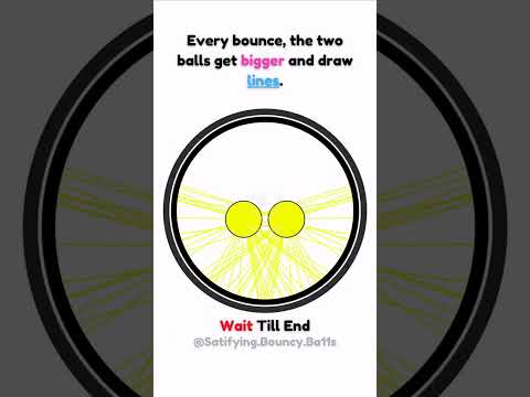 Every bounce, the two balls get bigger and draw line  #satisfying #simulation  #viralvideo