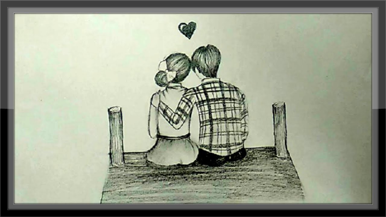 Cute Love Drawings Of Romantic Couple in pencil Pencil - YouTube