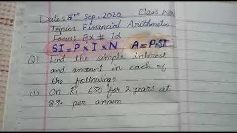 Ex 7d | Q1 |part 1 3 4 | Oxford Countdown book 6 | How to find Simple Interest And Amount?