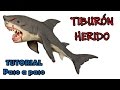 Como hacer un tiburon herido de plastilina /  How to make a wounded shark with clay