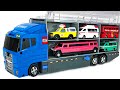 トミカ☆工事車・救急車・ポケモンカーを開封!青いコンボイへ収納 ! Tomica☆Working Trucks, Ambulance & Pokémon Car Convoy!