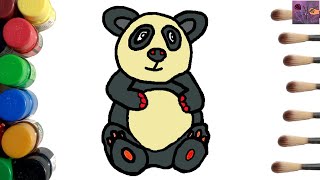 Cute Panda Coloring Pages | How to Draw a Panda Step by Step Easy