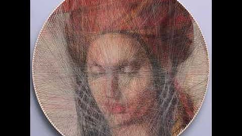 String-art time-lapse: artwork inspired by the painting "La Sagesse", by Tamara Łempicka
