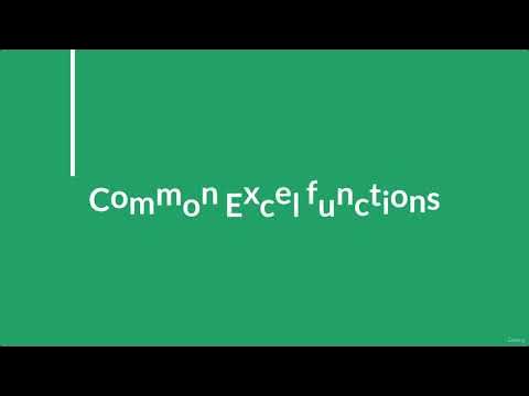 Common Excel functions - YouTube