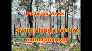 Drive along a narrow mountain road in the Australian alps