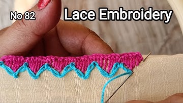 No 84 || Super Unique Lace Border Embroidery Tutorial ||Edging stitch ||Handwork || Randa||