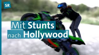 Motorrad-Stunts Der Extrakle Die Französin Sarah Lezito Ist Erfolgreiche Stuntfrau