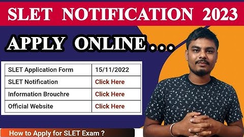 State Level Eligibility Test 2023 | SLET 2023 Apply Online | SLET 2023 notification update |Slet2023