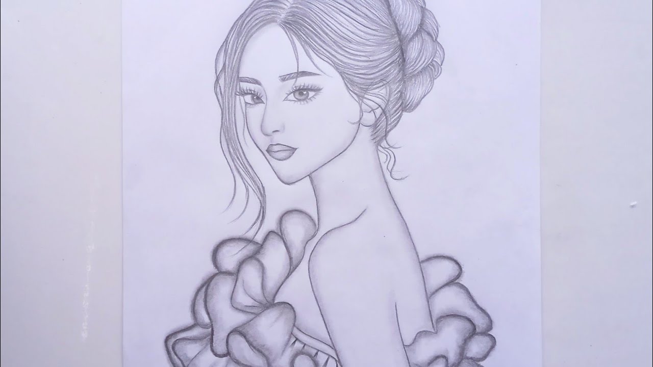 Drawing tutorial for Beginners pencil step by step || Pencil sketch for ...