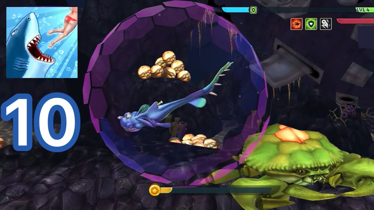 Hungry Shark - Gameplay Walkthrough Part 10 - Green Mega Crab & New High Score (iOS, Android)