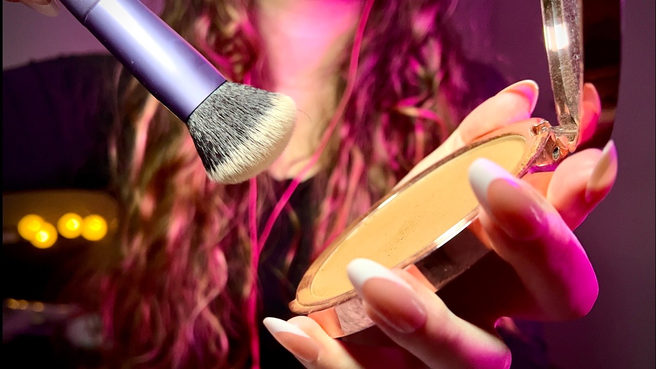 ASMR Doing your MAKEUP at NIGHT ~ first person (No Talking - Layered Sounds)