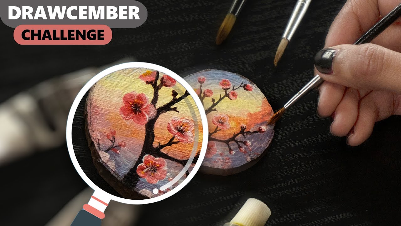 Painting Miniature Cherry Blossom Tree - Time-lapse