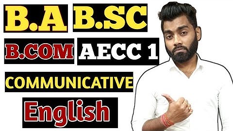 AECC 1 Communicative English Syllabus Of CBCS | Honours And General | SKS SIR