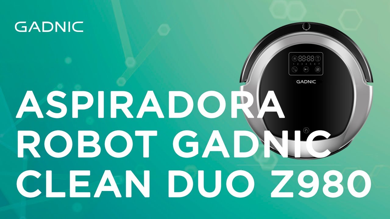 Aspiradora Robot Gadnic Clean Duo Z980 Trapeadora Pared Virtual UV App -  YouTube