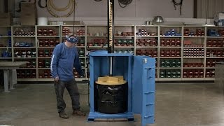 See How Recycled Steel Drums Are Used To Build Hydraulic Drum Crushers