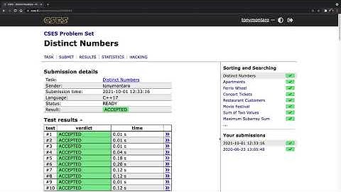 Distinct Numbers - CSES