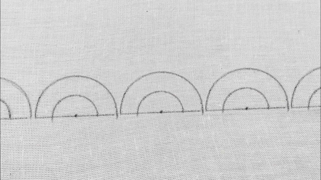 Beautiful Fan Border for Dress, Sleeves & Table Cover (Hand Embroidery ...