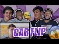 REACTING TO TRICKING MY BROTHER INTO THINKING HIS CAR WAS FLIPPED| COASTAL BUSTAS