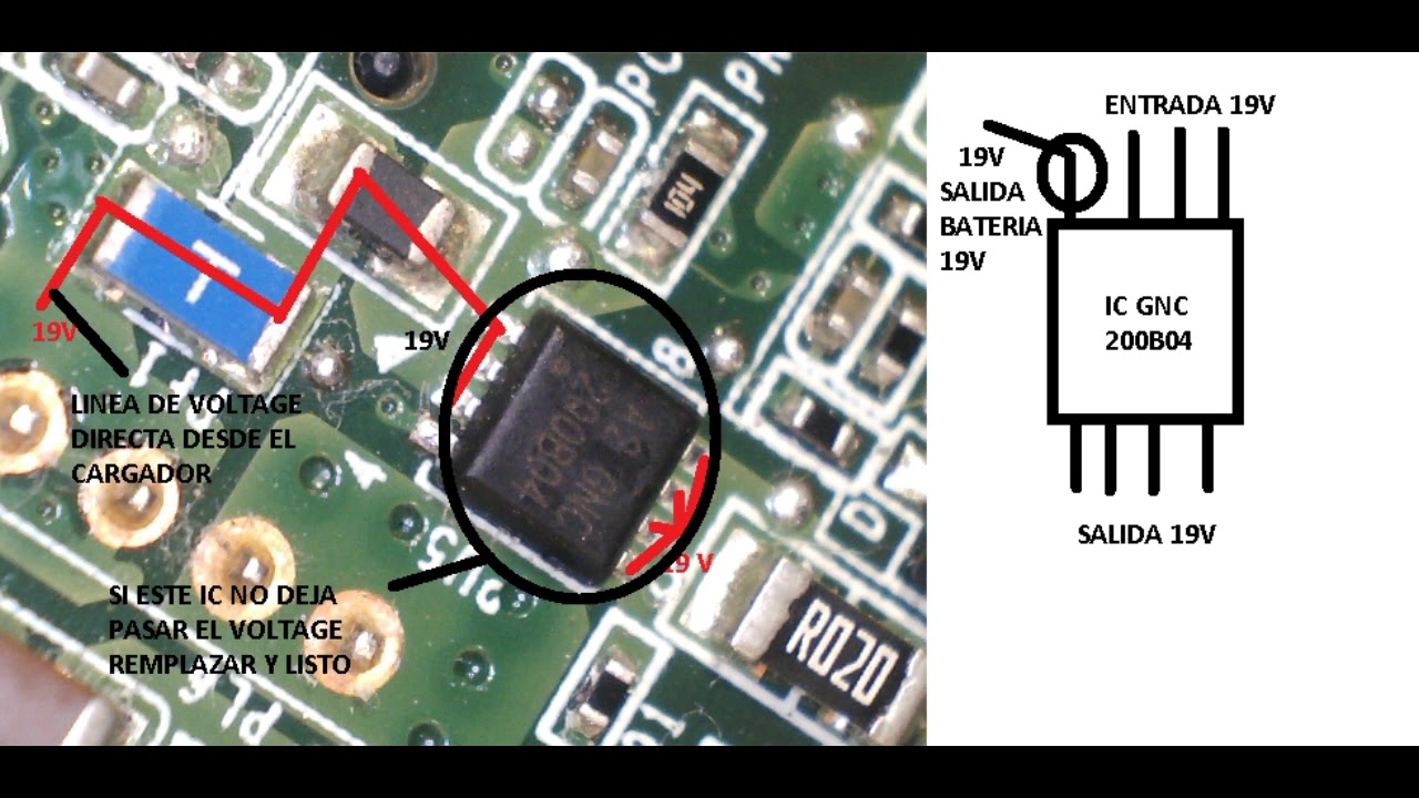 reparación carga canaima mg101a4 letras rojas
