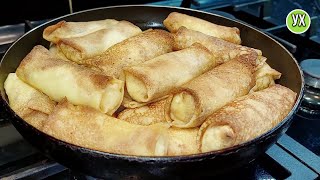 Grandmother LEARNED how to bake pancakes without a gram of FLOUR + unique cottage cheese filling.