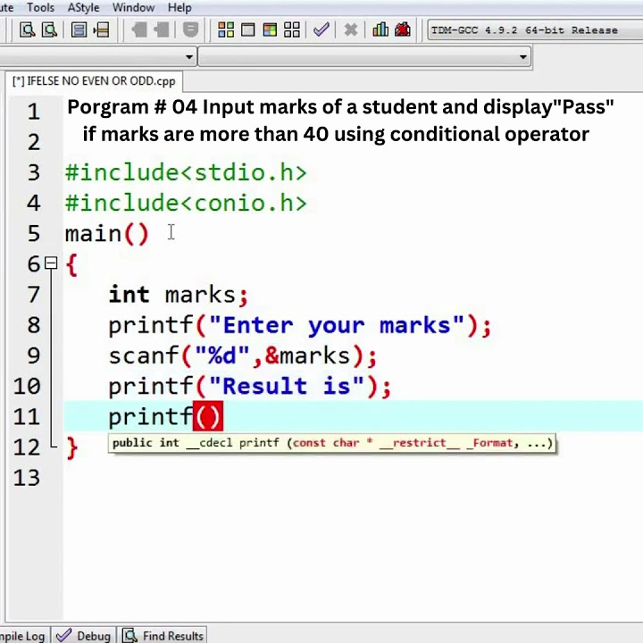 Daily C Coding Practice Programs||Program#04 use of conditional ...