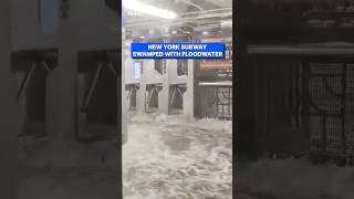 New York subway swamped by floodwater