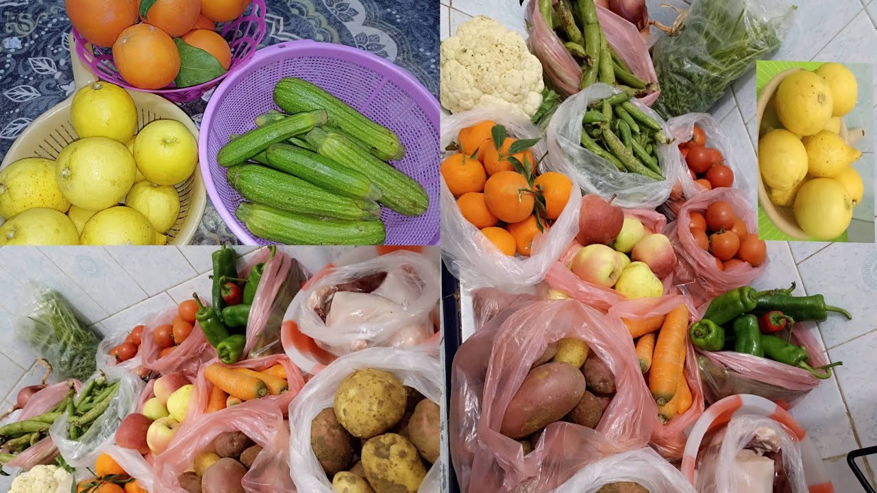 مشترياتي من الخضر والفواكه والدجاج بثمن جد مناسب استعدادا لتحضيرات رمضان 🌛
