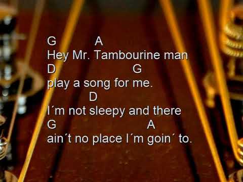 Mr Tambourine Man, Bob Dylan, style The Birds, cover, chords acoustic guitar, lyrics