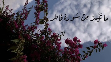 تلاوة تشرح الصدر، ما تيسر من سورة فاطر، القارئ أحمد العبيد