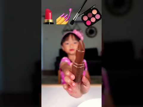 Cute kid eats