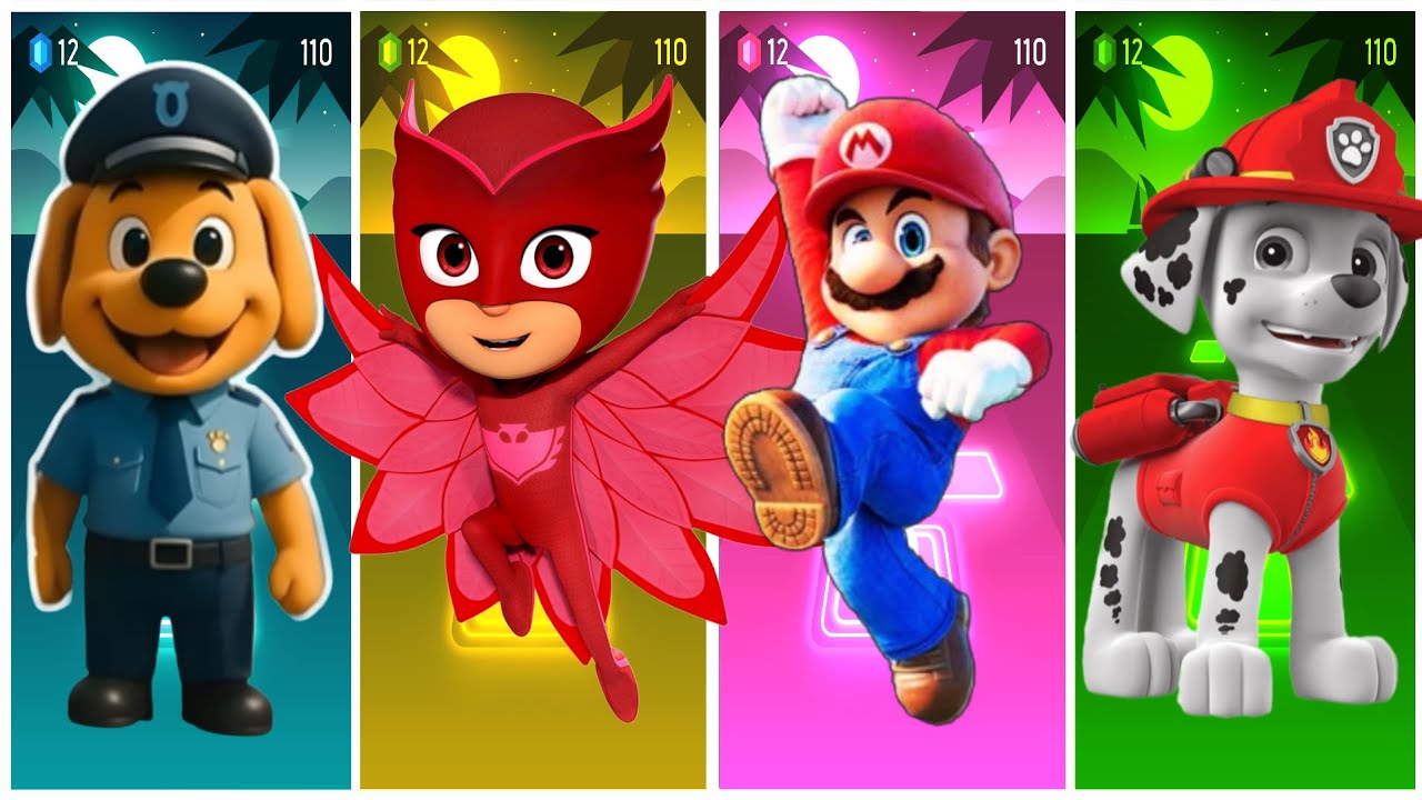 📹 Sheriff Labrador 🆚 Mcqueen Worm EXE 🆚 Bus Eater EXE 🆚 Mcqueen Dinosaur-Tiles Hop EDM Rush🎶