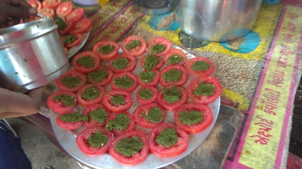 World famous tomato pakoda in making Dumas,surat YouTube