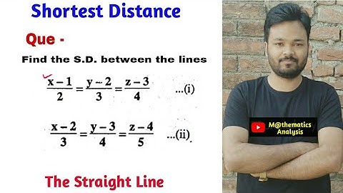 Shortest distance between two lines | problem 2 | SD
