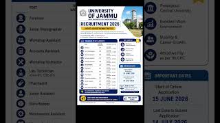 University of Jammu. #job #update #vacancy #sarkari #job #jk