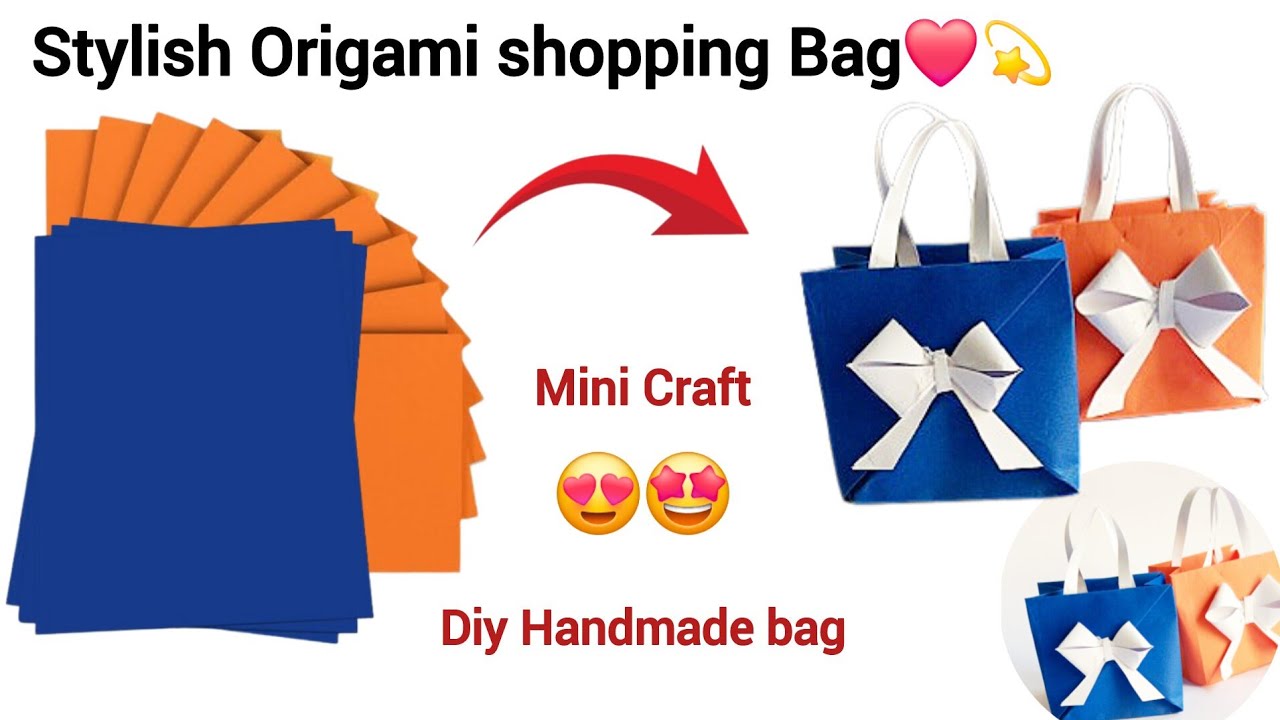 How to Make a Cute Origami Shopping Bag Step by Step | Easy DIY Paper ...