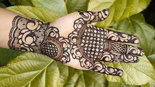 durgapuja special mehndi design 2023|mehndi design for front hand| beautiful full hand henna design