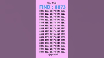 Fast Eyes? Spot the hidden 8873 in 5 seconds! #iq #iqtest #school #shorts #trending