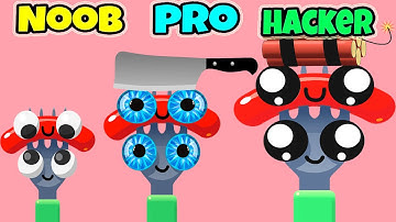 NOOB vs PRO vs HACKER in Fork N Sausage Game | All Levels  Gameplay Android Ios