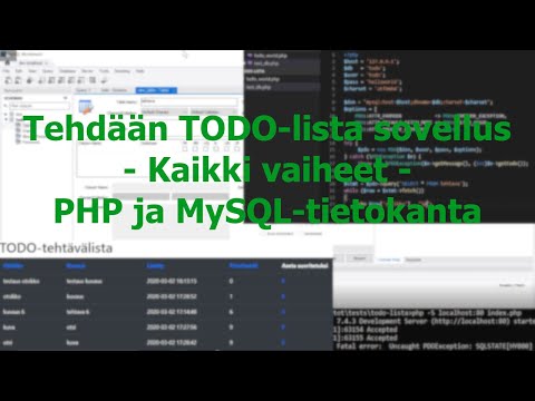 Tehdään TODO-lista sovellus - Kaikki vaiheet, opit MySQL-tietokantaa ja PHP:tä, Softakehitys #1