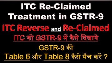 ITC Reversal and Re Claimed in GSTR 9 I How to show ITC Reversal & Re Claimed in GSTR 9 F.Y 2023-24