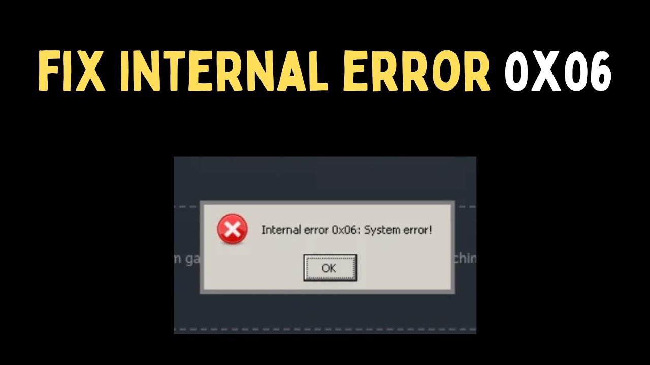 How To Fix Internal Error 0x06: System error On Windows 11 - YouTube