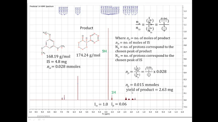 NMR Yield Calculation using Internal Standard (IS), #nmr #viral #reaction #chemistry #yield