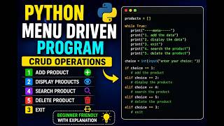 Python Menu Driven Program 🔥 | Add, Search & Delete Products | Beginner Tutorial
