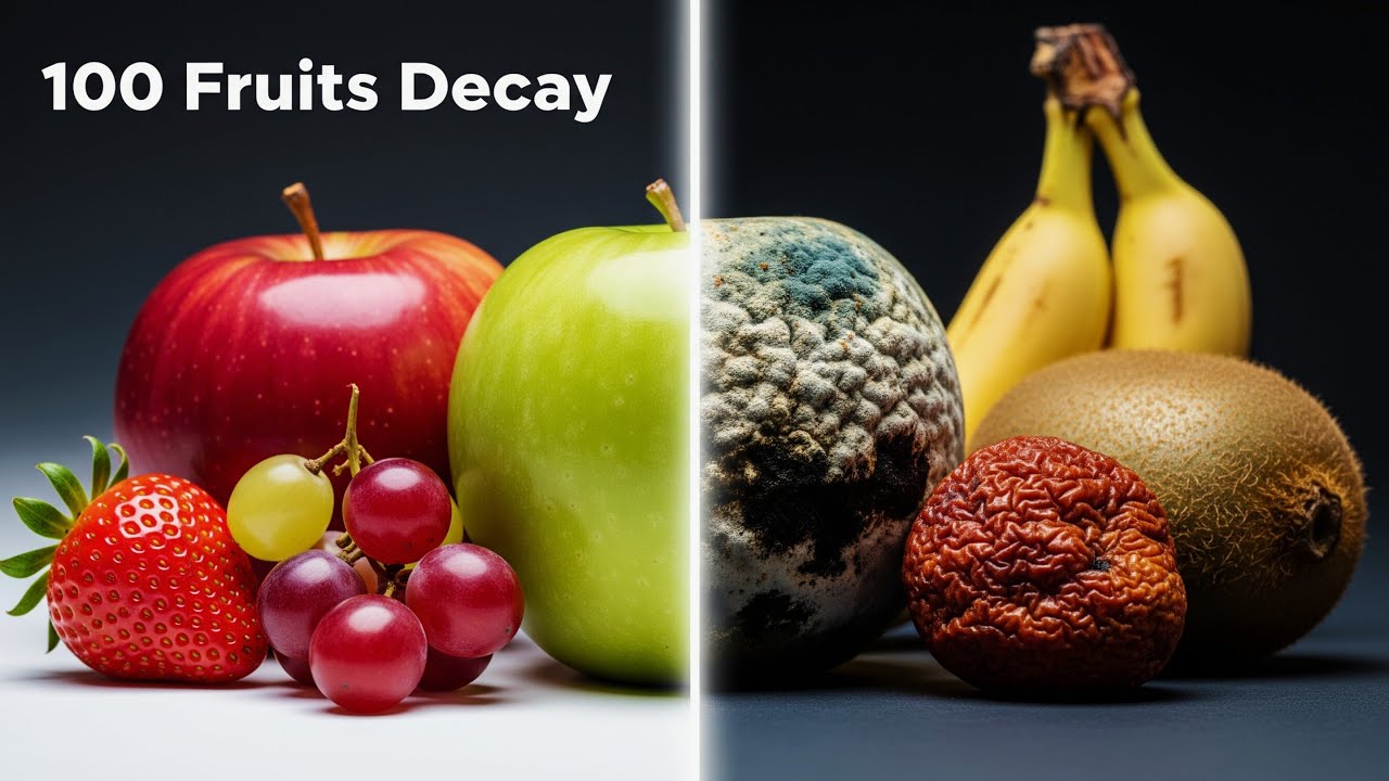 100 Fruits Decay Time-Lapse 🍎 Nature’s Slow Transformation (ASMR)