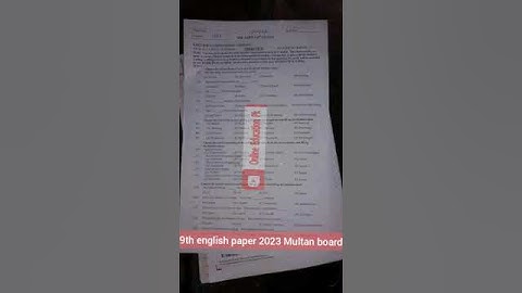 9th Class English Multan Board Paper 2023 First Time